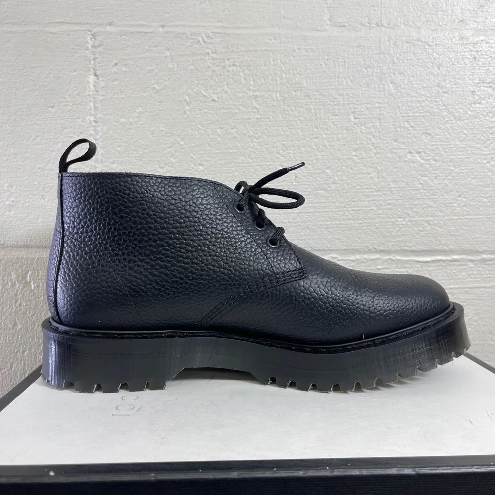 YMC x Solovair Black Pebble Leather Platform Chukka Boots Men's 44 EU/9.5 UK
